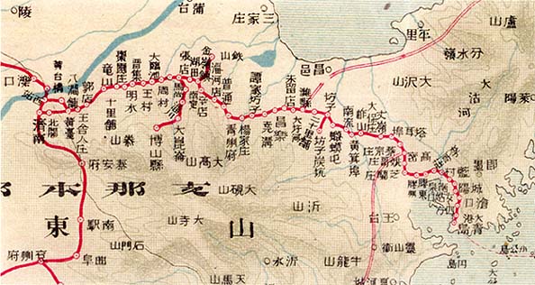 大正10年頃の山東鉄道路線図